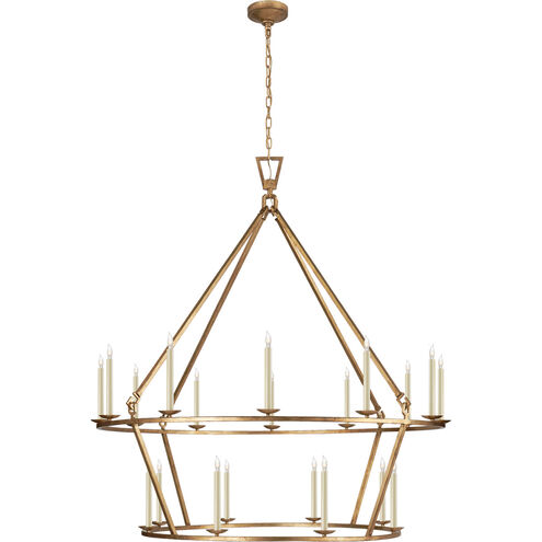 Chapman & Myers Darlana 20 Light 50 inch Gilded Iron Two-Tier Chandelier Ceiling Light, Extra Large