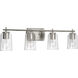 Adley 4 Light 32 inch Brushed Nickel Bath Vanity Wall Light