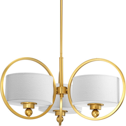 Harmony 3 Light 27 inch Natural Brass Chandelier Ceiling Light