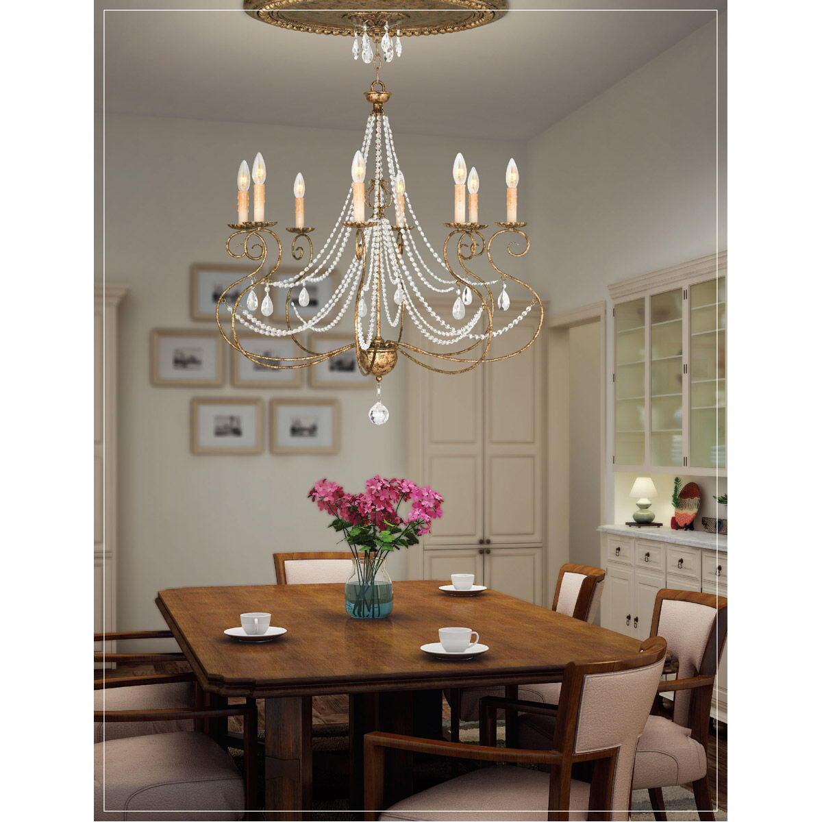Isabella 10 Light 32 inch Hand Applied European Bronze Chandelier Ceiling Light