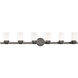 Manhattan 6 Light 47.5 inch Black Chrome with Polished Chrome Accents Vanity Sconce Wall Light in Polished Black Chrome