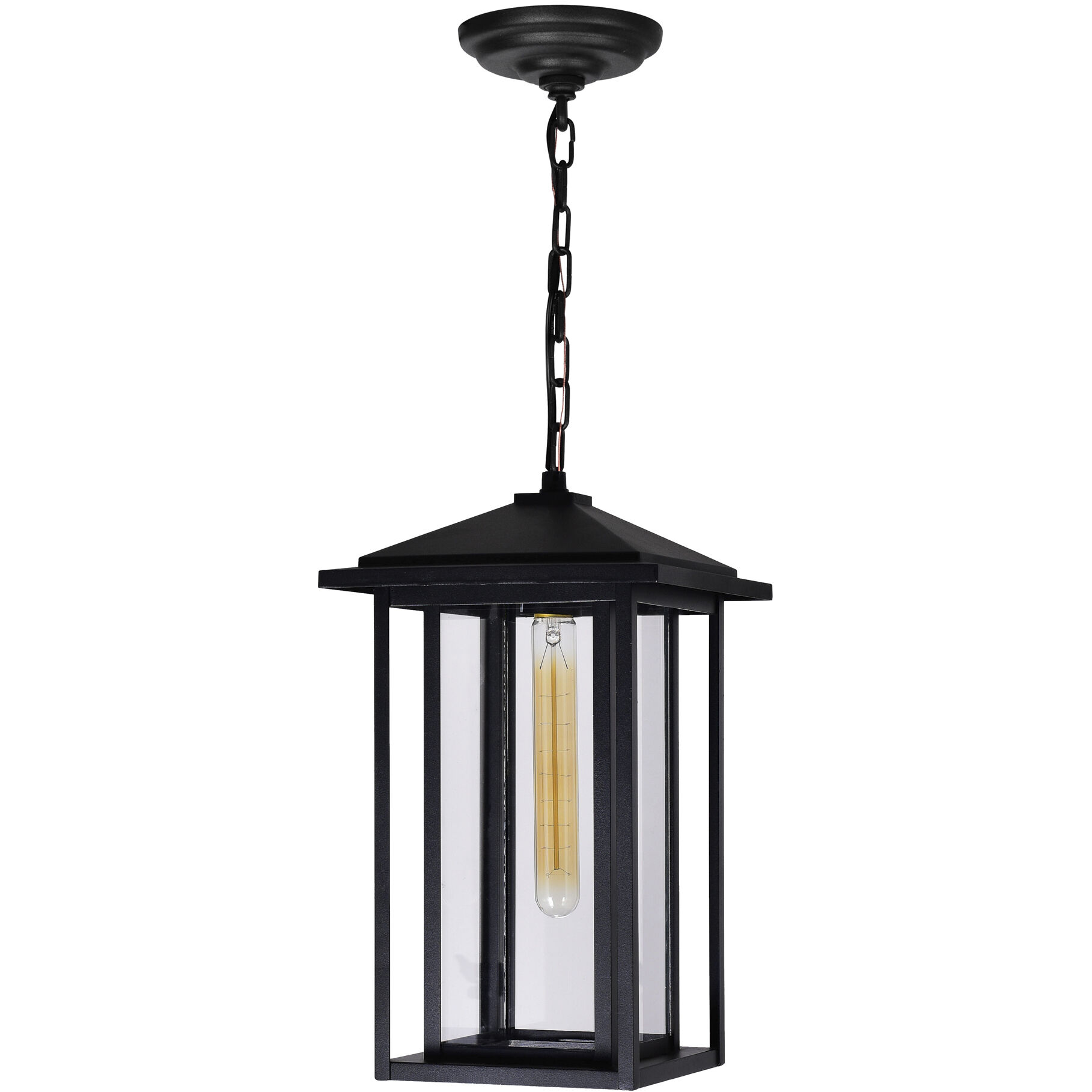 Crawford 1 Light 9 inch Black Outdoor Hanging Light