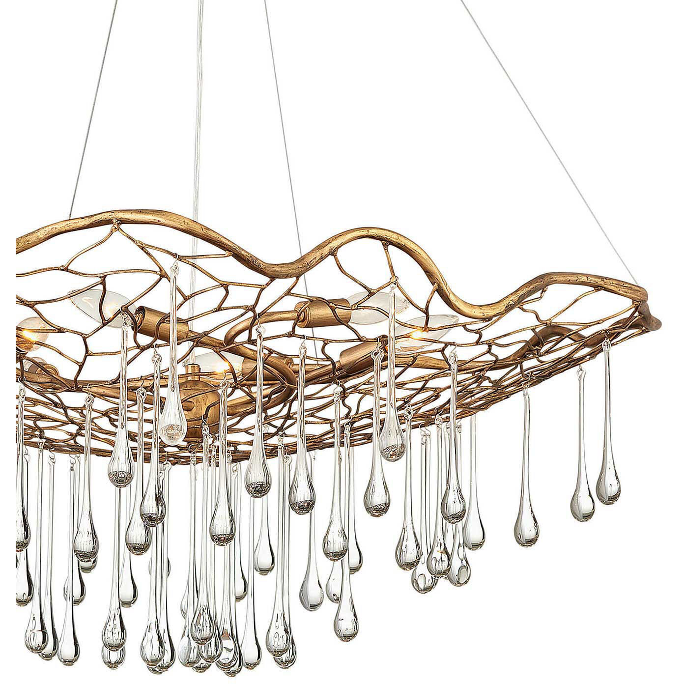 Lisa McDennon Laguna 6 Light 36 inch Burnished Gold Indoor Chandelier Ceiling Light