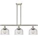 Ballston Large Bell LED 36 inch Brushed Satin Nickel Island Light Ceiling Light in Seedy Glass, Ballston