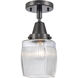 Franklin Restoration Colton 1 Light 6 inch Matte Black Flush Mount Ceiling Light