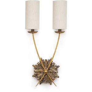 Southern Living Louis 2 Light 13.5 inch Antique Gold Wall Sconce Wall Light