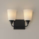Hudson 2 Light 13 inch Black Bath Vanity Wall Light in Satin White