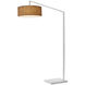 Stretch 75 inch 9 watt White Arc Floor Lamp Portable Light in Burlap Linen