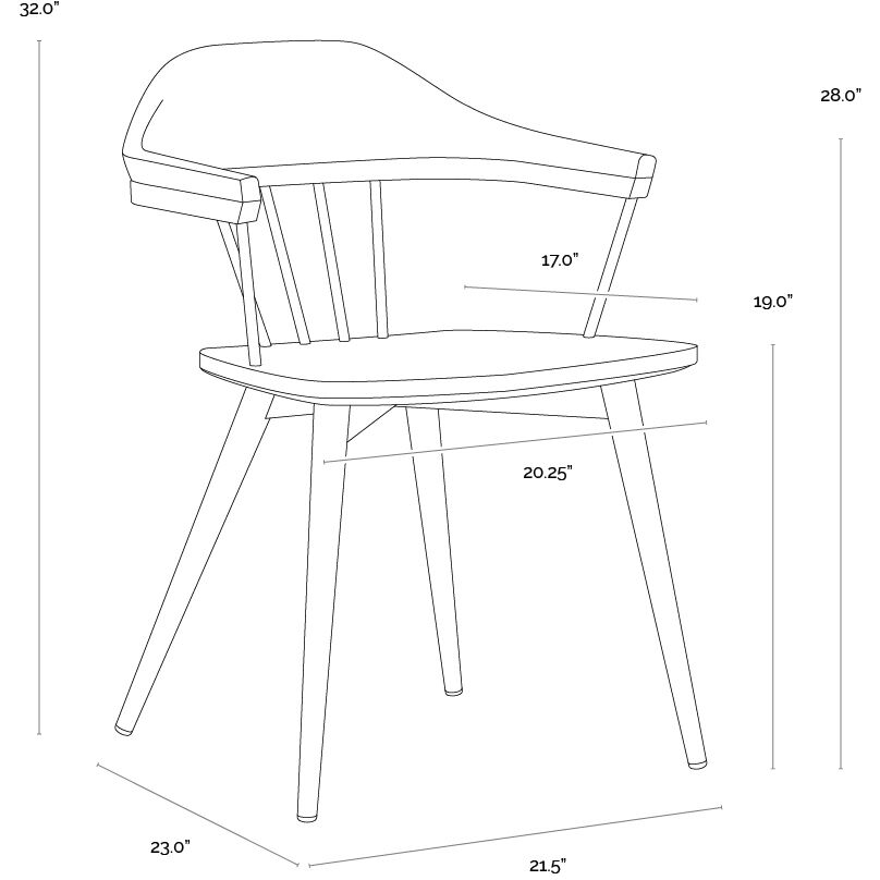Demi Distressed Brown Dining Armchair
