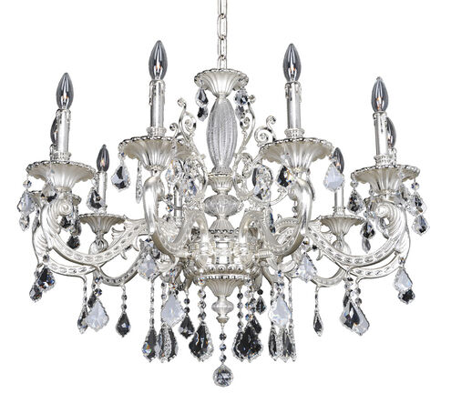 Cassella 10 Light 35 inch Two-Tone Silver Chandelier Ceiling Light in Swarovski Elements Clear