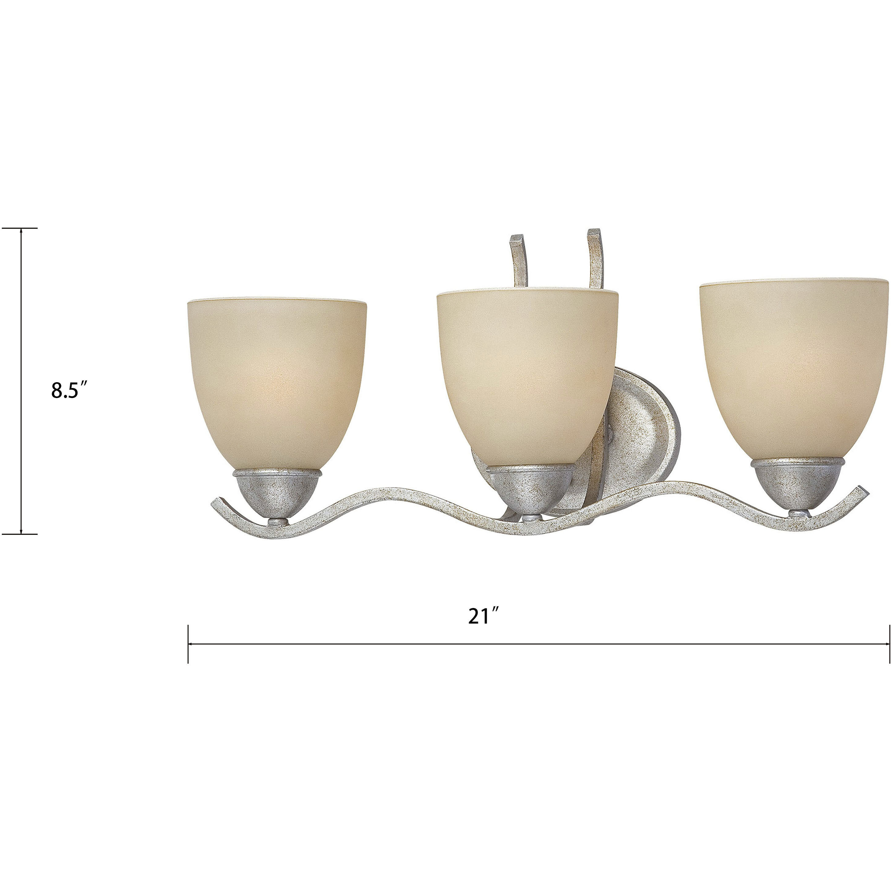 Triton 3 Light 21 inch Moonlight Silver Wall Lamp Wall Light