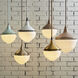 Mid-Century Schoolhouse 1 Light 8 inch Enamel White with Matte Black Mini Pendant Ceiling Light