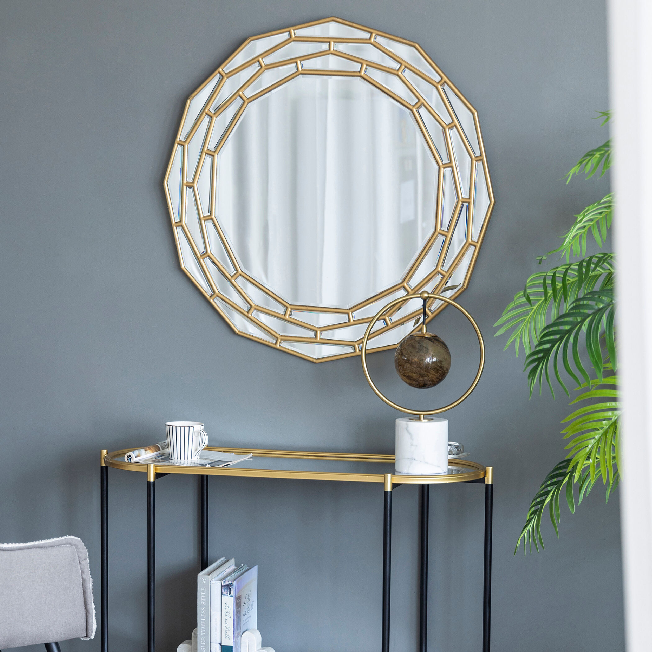 Anita 35.4 X 35.4 inch Gold Wall Mirror