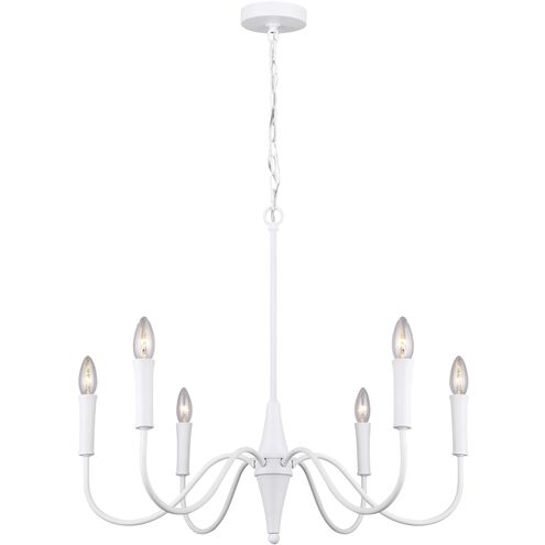 Brielle 6 Light 26 inch Matte White Chandelier Ceiling Light