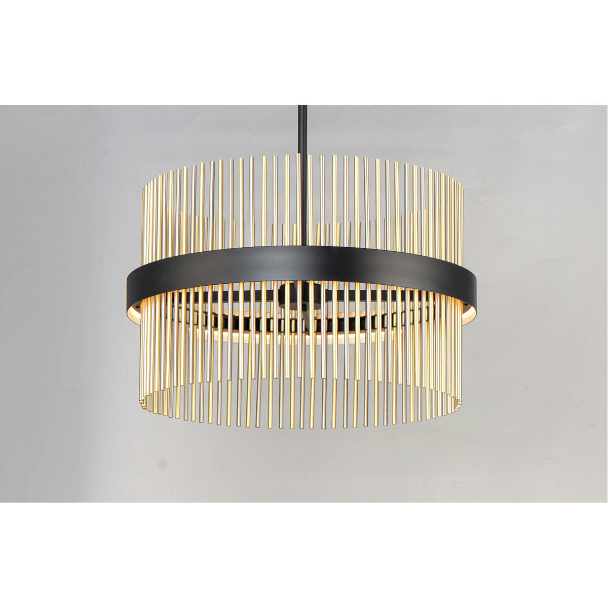 Chimes LED 23.75 inch Black and Satin Nickel and Satin Brass Single Pendant Ceiling Light in Black and Satin Brass and Satin Nickel