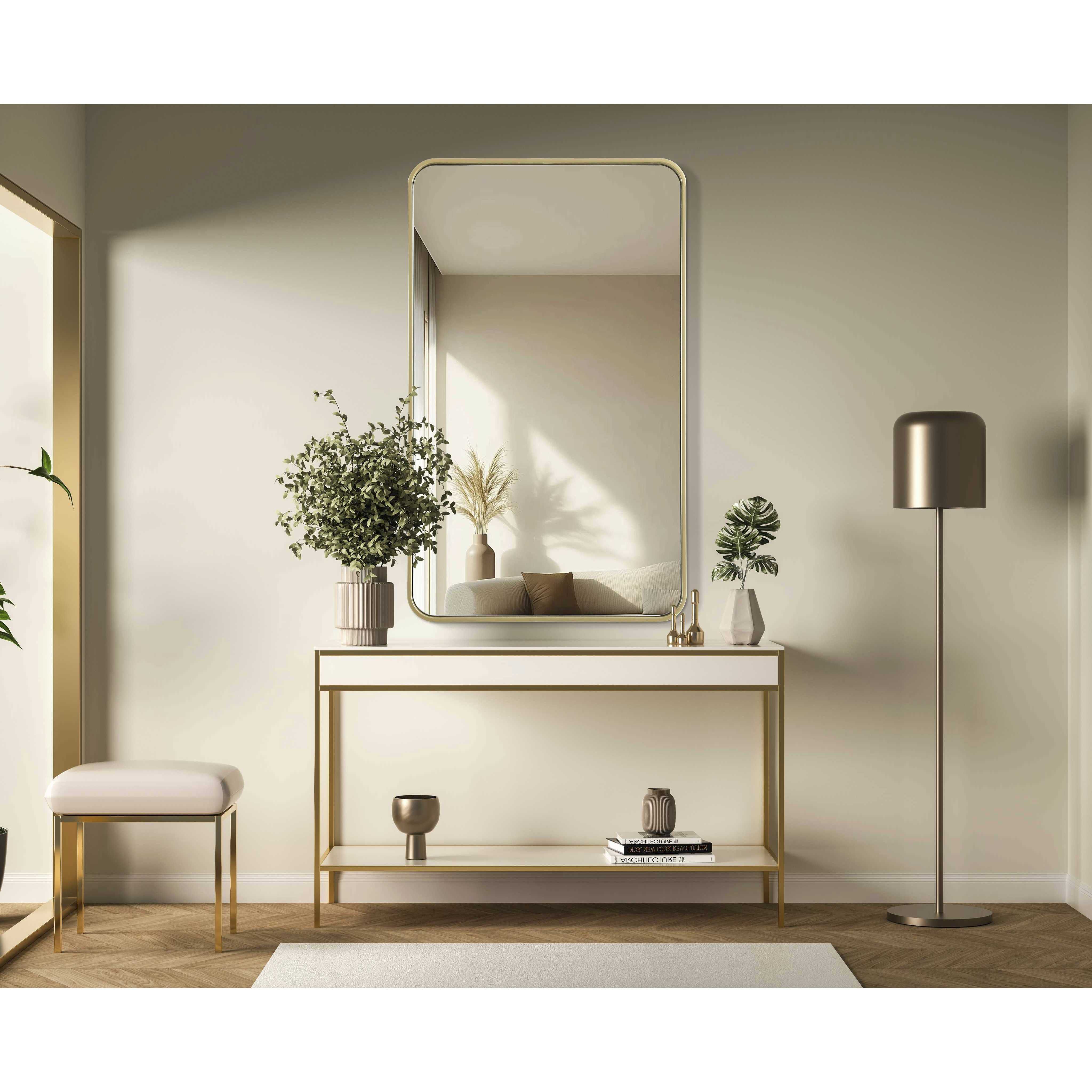 Remy 40 X 24 inch Brass Mirror