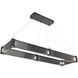 Parallel LED Matte Black Linear Pendant Ceiling Light in 3000K LED, Smoke Granite, Rectangular