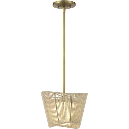 Key Largo 1 Light 10 inch Soft Brass Pendant Ceiling Light