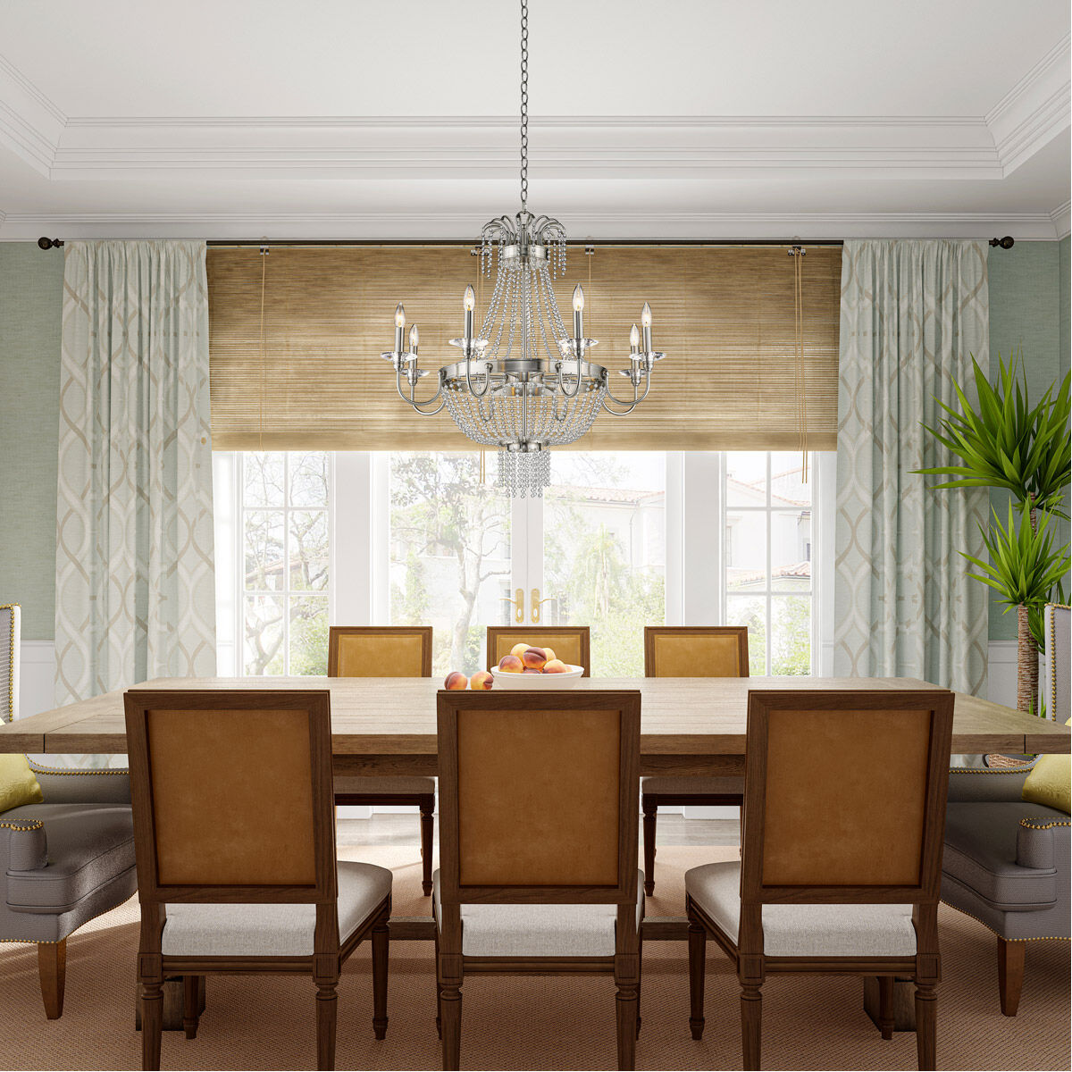 Valentina 8 Light 32 inch Brushed Nickel Chandelier Ceiling Light