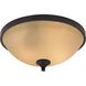Arlington 3 Light 15 inch Oil Rubbed Bronze Flush Mount Ceiling Light