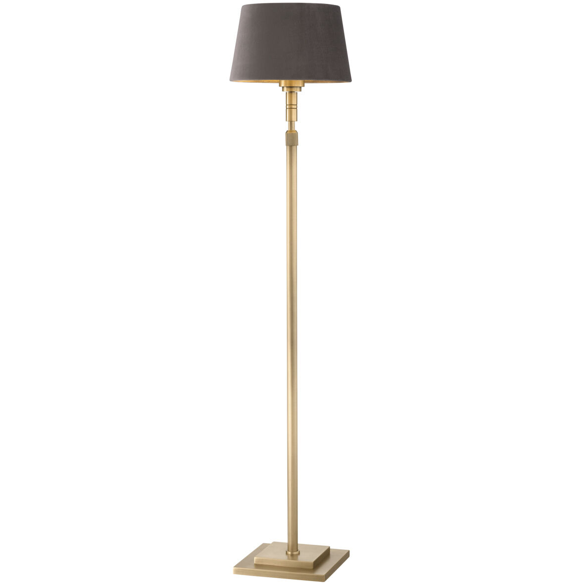 Tryon 57.68 inch 40 watt Brushed Brass Floor Lamp Portable Light in Velvet Shade