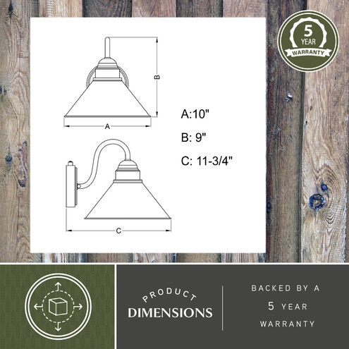 Outland LED 9 inch Aged Iron and Light Gold Outdoor Wall