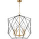Zarra 5 Light 23 inch Satin Brass Pendant Ceiling Light
