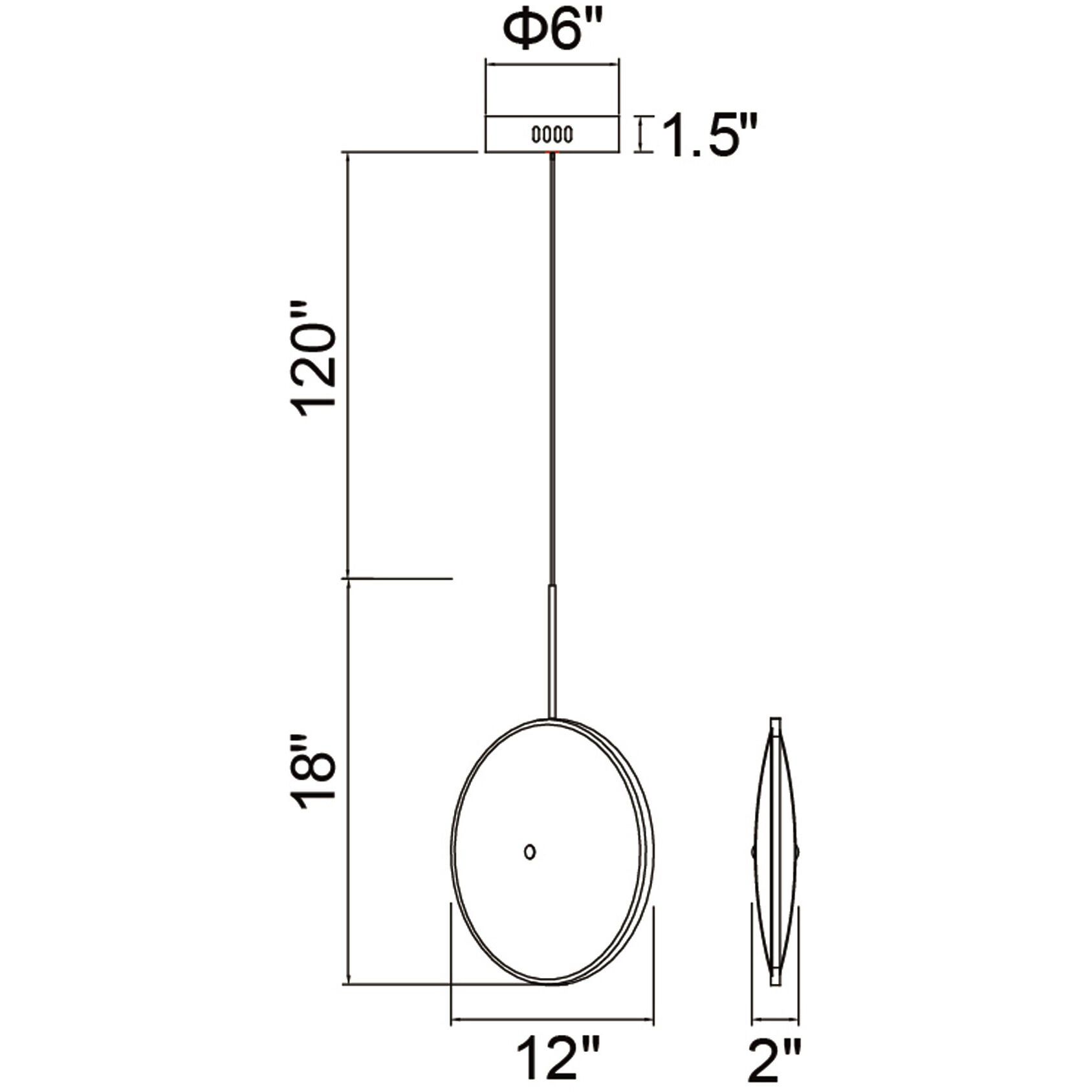 Ovni LED 2 inch Brass Down Mini Pendant Ceiling Light