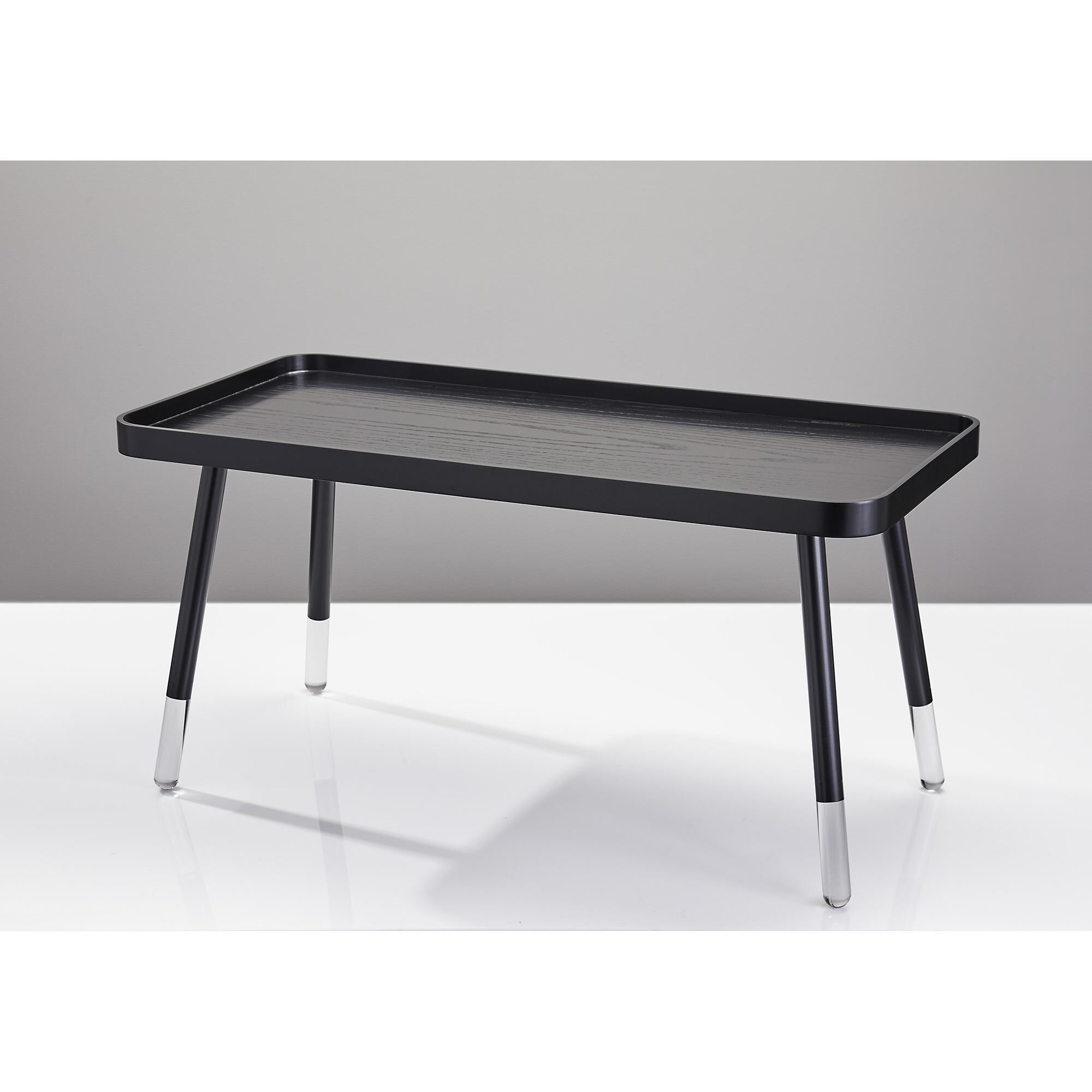 Blaine 19.25 X 19 inch Black with Acrylic Accents Coffee Table
