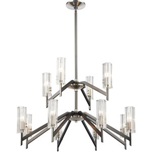 Patterson 12 Light 30 inch Black Nickel with Polished Nickel Chandelier Ceiling Light