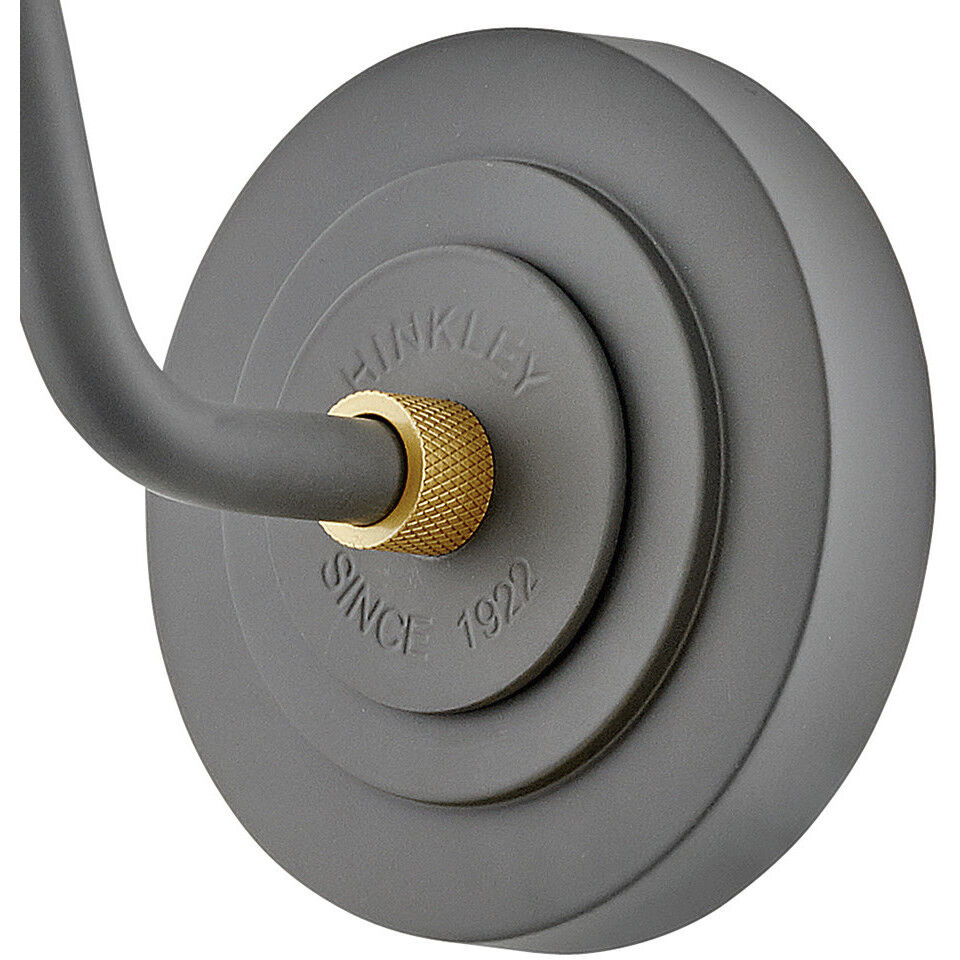 Foundry Classic Outdoor Barn Light in Dark Matte Grey, Gooseneck