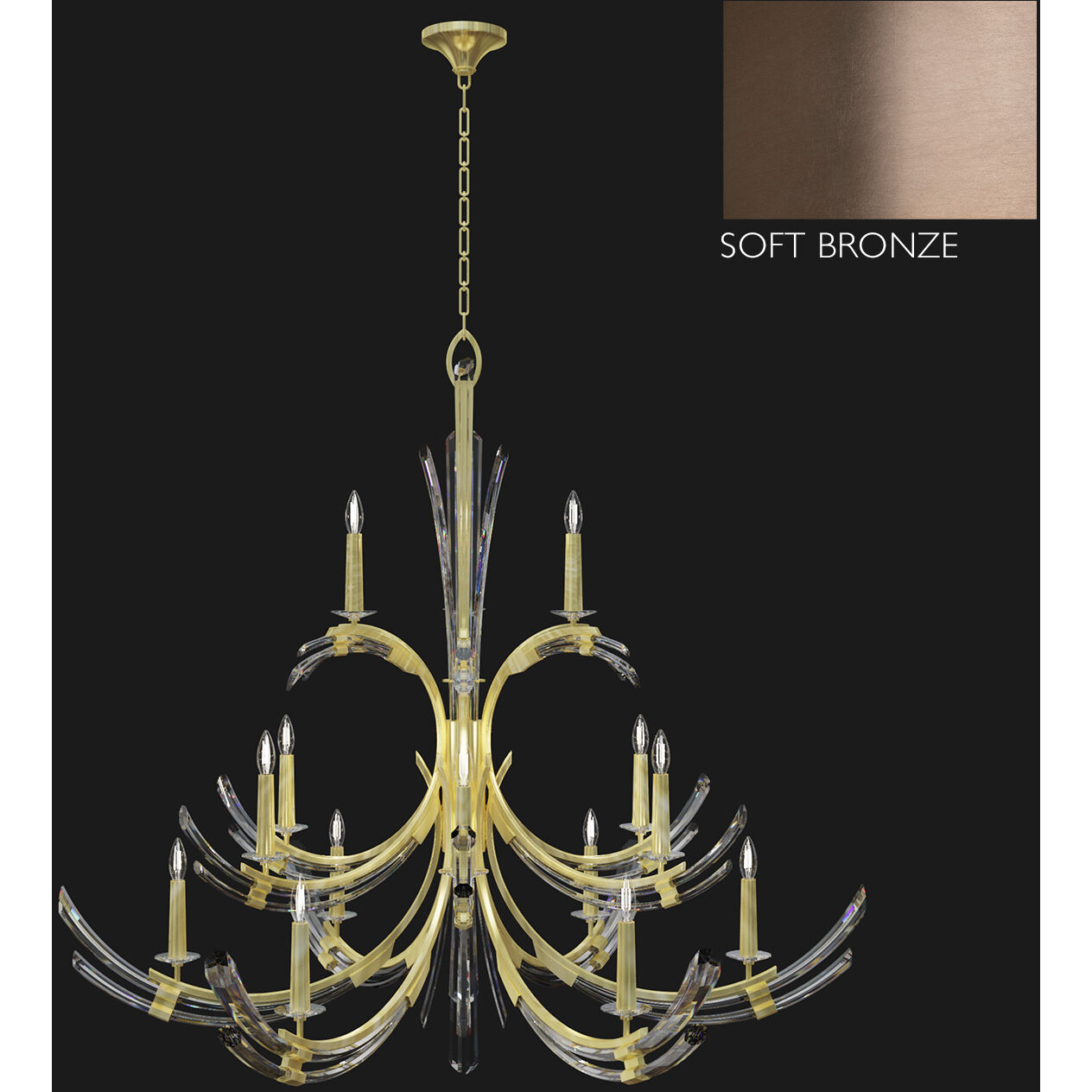 Trevi 15 Light 56 inch Bronze Chandelier Ceiling Light