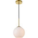 Baxter 1 Light 8 inch Brass Pendant Ceiling Light