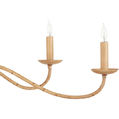 Saxon 5 Light 33.25 inch Painted Rattan/Natural Rattan Chandelier Ceiling Light, Small