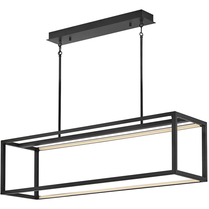 Onyx LED 44.5 inch Black Chandelier Ceiling Light, Linear & Oval