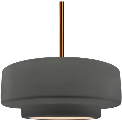 Radiance LED 14.5 inch Gloss Grey and Brushed Brass Pendant Ceiling Light