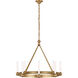 Thomas O'Brien Jeffery LED 30 inch Hand-Rubbed Antique Brass Ring Chandelier Ceiling Light, Medium