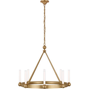 Thomas O'Brien Jeffery LED 30 inch Hand-Rubbed Antique Brass Ring Chandelier Ceiling Light, Medium