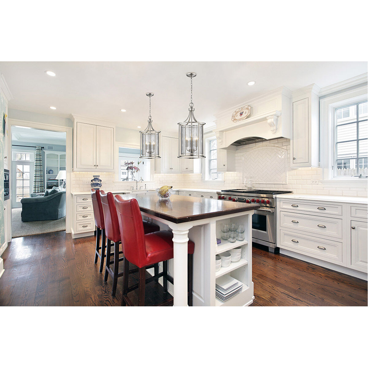 Verona 3 Light 14 inch Brushed Nickel Foyer Pendant Ceiling Light