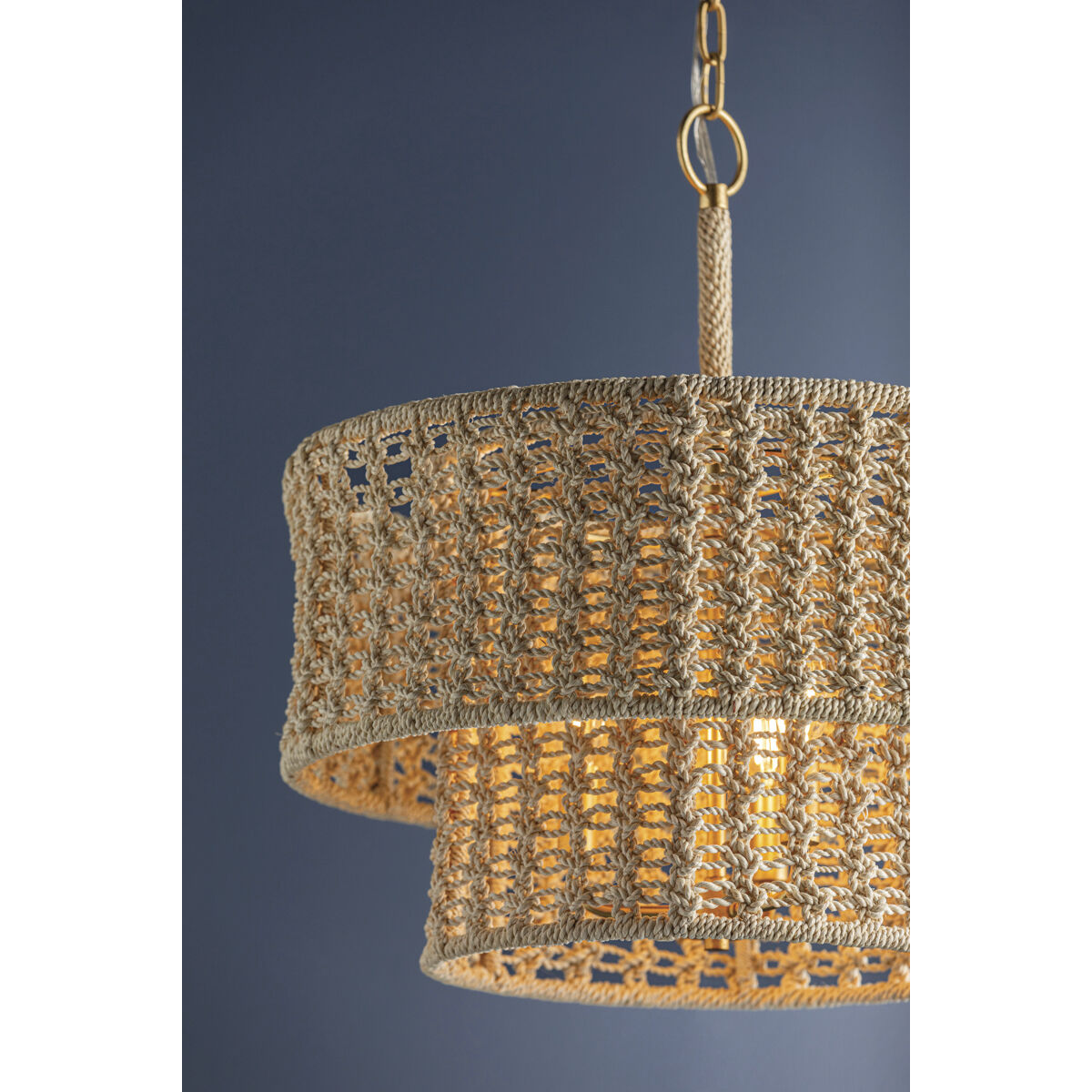 Yorkhill 3 Light 22 inch Vintage Gold Leaf Pendant Ceiling Light