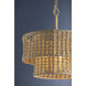 Yorkhill 3 Light 22 inch Vintage Gold Leaf Pendant Ceiling Light