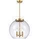 Ballston Athens 3 Light 15.75 inch Satin Gold Statement Pendant Ceiling Light in Incandescent, Seedy