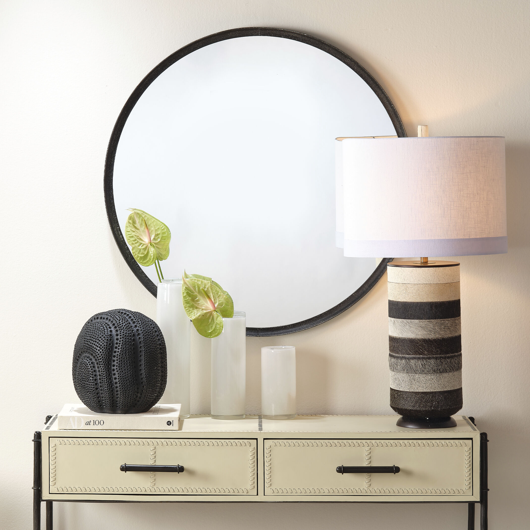 Gwendolyn 16 X 4 inch Vases in White Glass, Set of 3