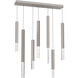Axis XL LED Metallic Beige Silver Linear Multi-Pendant Ceiling Light in 2700K LED