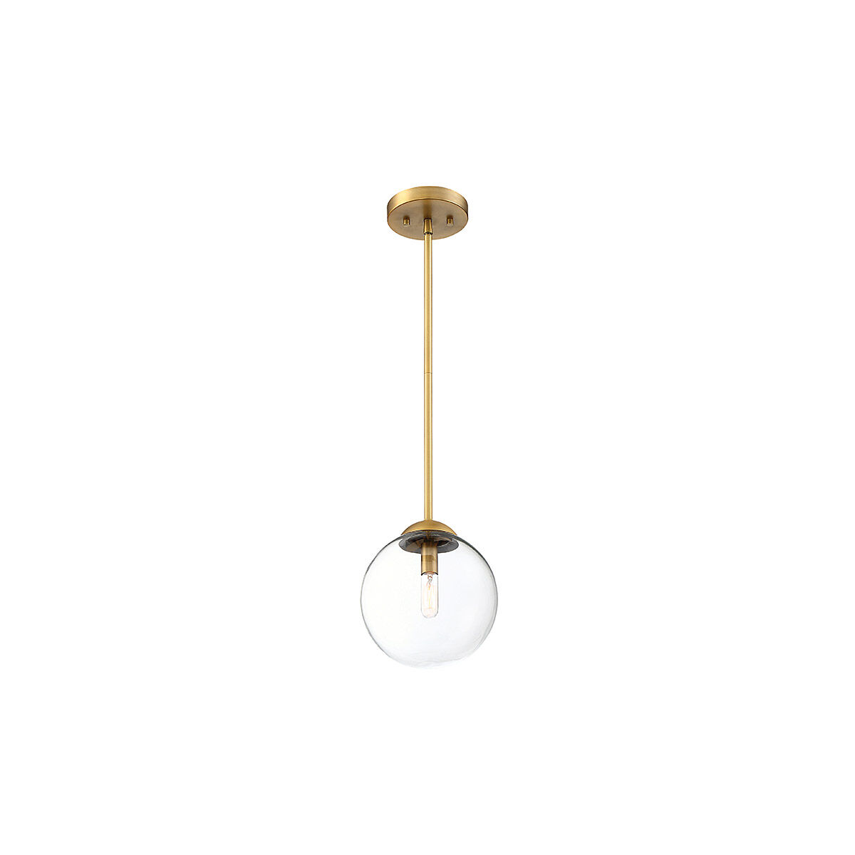 Industrial 1 Light 8 inch Natural Brass Mini-Pendant Ceiling Light