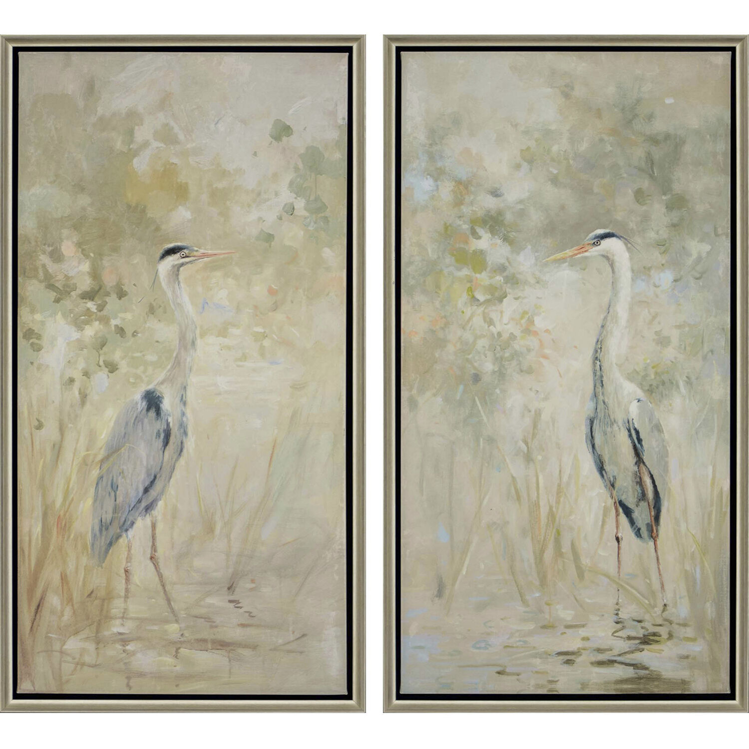Animals Neutral and Green and Gray and Beige Canvas