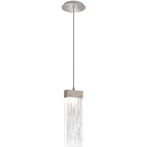 Parallel LED 2.3 inch Beige Silver Pendant Ceiling Light in 3000K LED, Metallic Beige Silver, Clear Granite