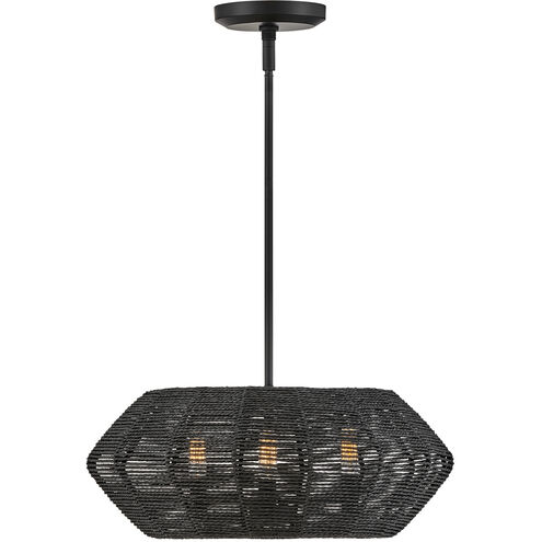 Lisa McDennon Luca 3 Light 21.25 inch Black Indoor Chandelier Ceiling Light, Convertible to Semi-Flush