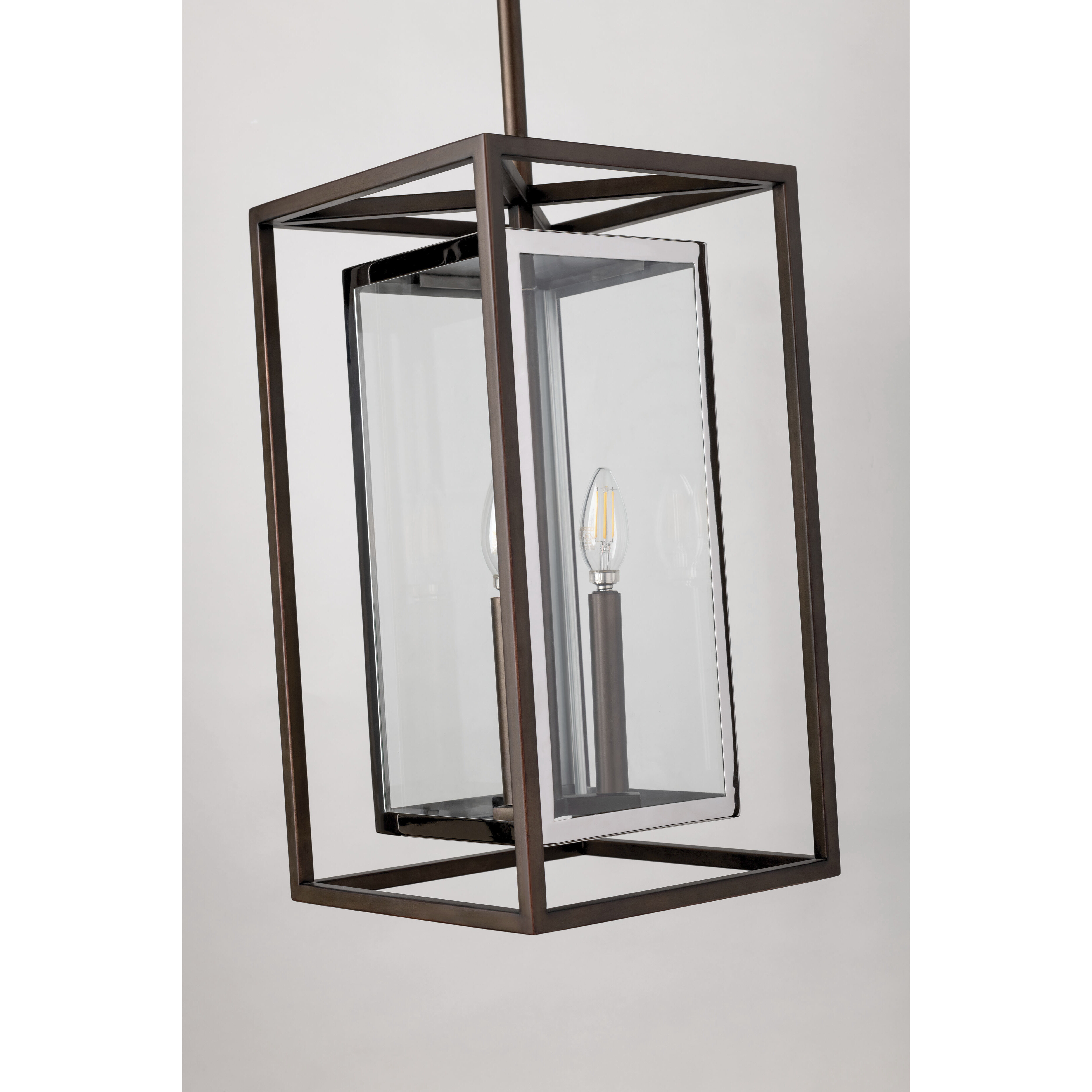 Morgan 3 Light 11 inch Bronze With Polished Stainless Outdoor Pendant