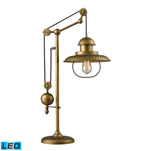 Farmhouse 32 inch 13.5 watt Antique Brass Table Lamp Portable Light
